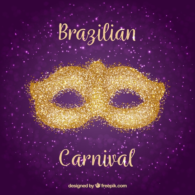 Free Vector golden/glitter brazilian carnival mask