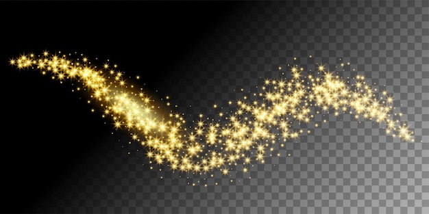 Golden glittering star way illustration