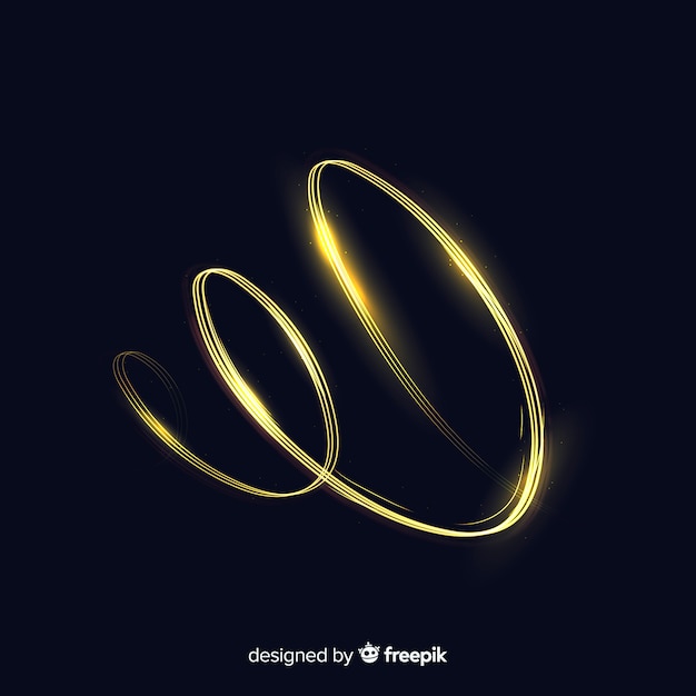 Free vector golden glowing spiral light line