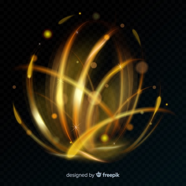 Free vector golden glowing spiral light line