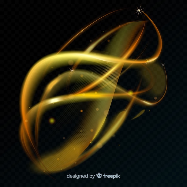 Free vector golden glowing spiral light line