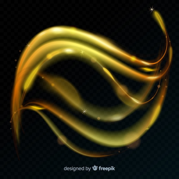 Free vector golden glowing spiral light line