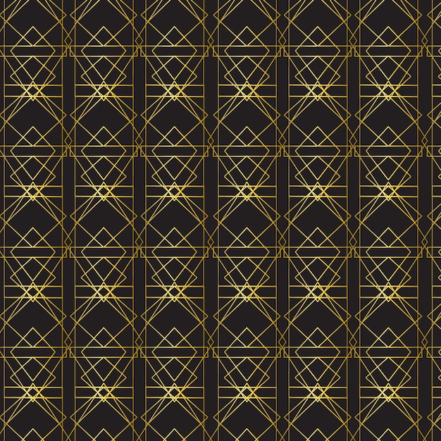 Free vector golden gradient art deco pattern