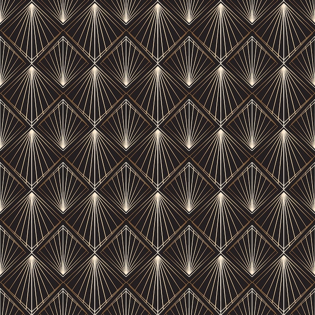 Free vector golden gradient art deco pattern