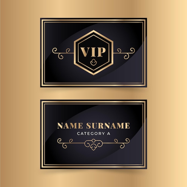 Free Vector golden gradient vip card template