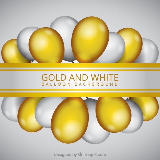 Free Vector golden and gray balloons background to celebrate