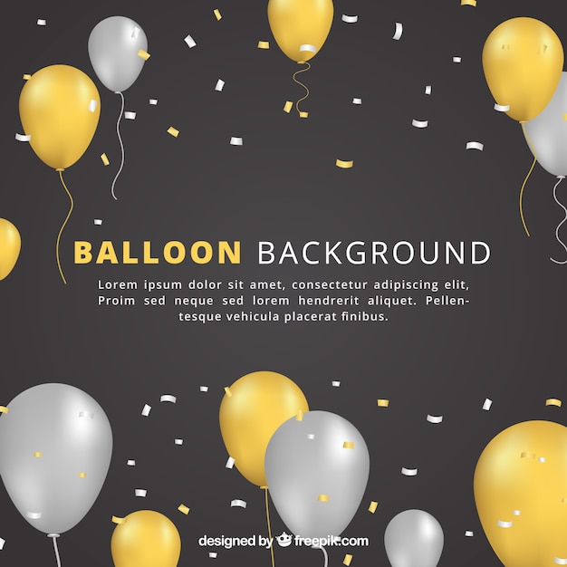 Golden and gray balloons background to celebrate