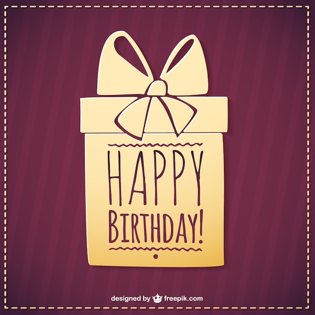 Free Vector golden happy birthday present