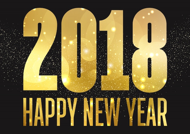 Golden Happy New Year background 