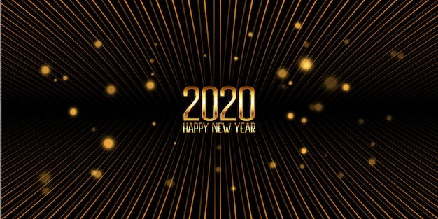 Golden Happy New Year banner 