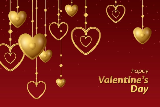 Golden happy valentine's day background