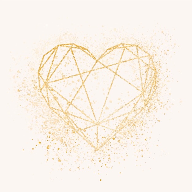 Free Vector golden heart badge