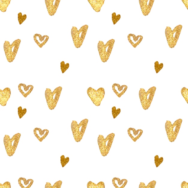 Free Vector golden hearts pattern design