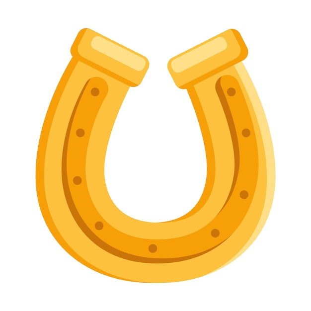 Free vector golden horseshoe luck isolated icon