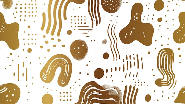 Free Vector golden ink brush pattern