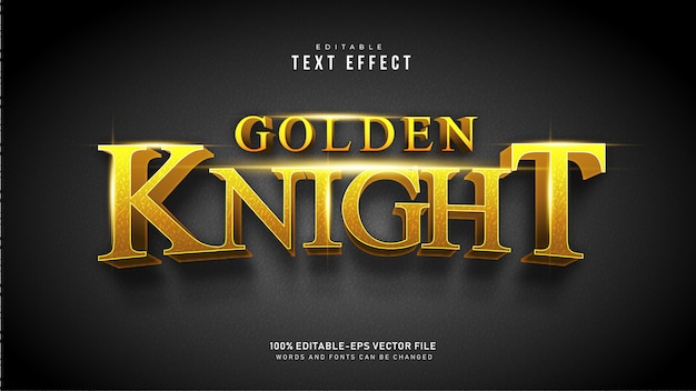 Free vector golden knight text effect