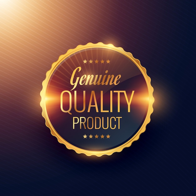 Free Vector golden label, genuine quality