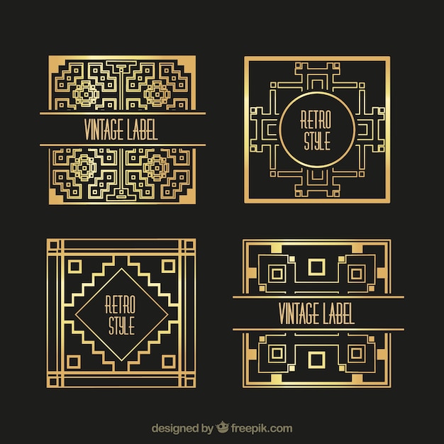 Free Vector golden label in retro style