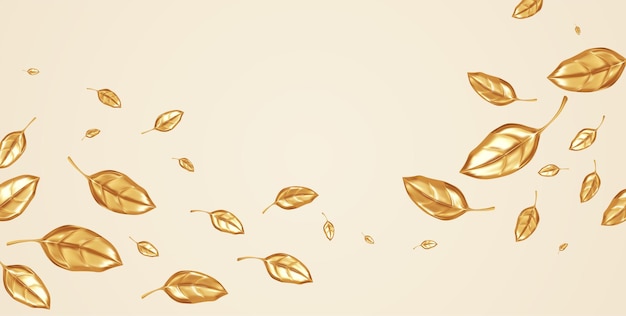 Free vector golden leaves isolated on a white background. autumn background with falling golden leaves. vector illustration eps10