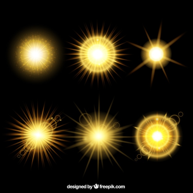 Free Vector golden lens flare collection