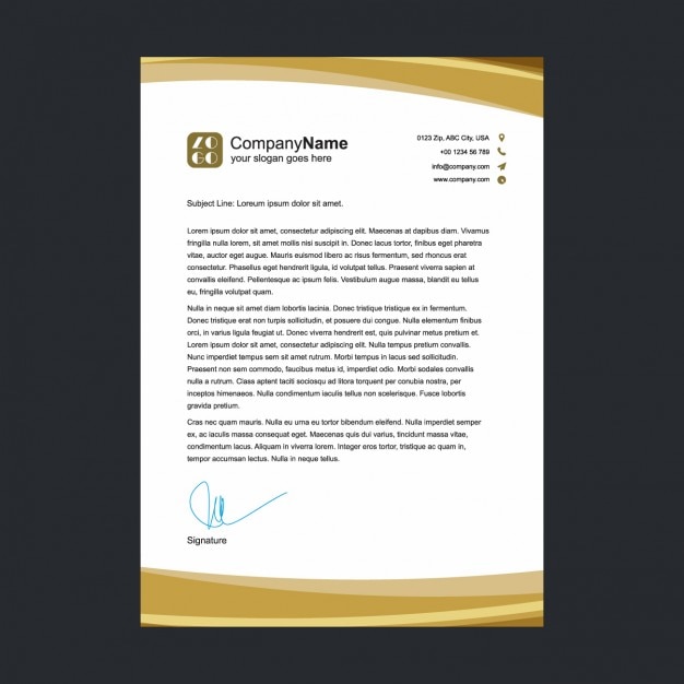 Golden letterhead template