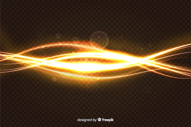 Free Vector golden light wave effect with transparent background