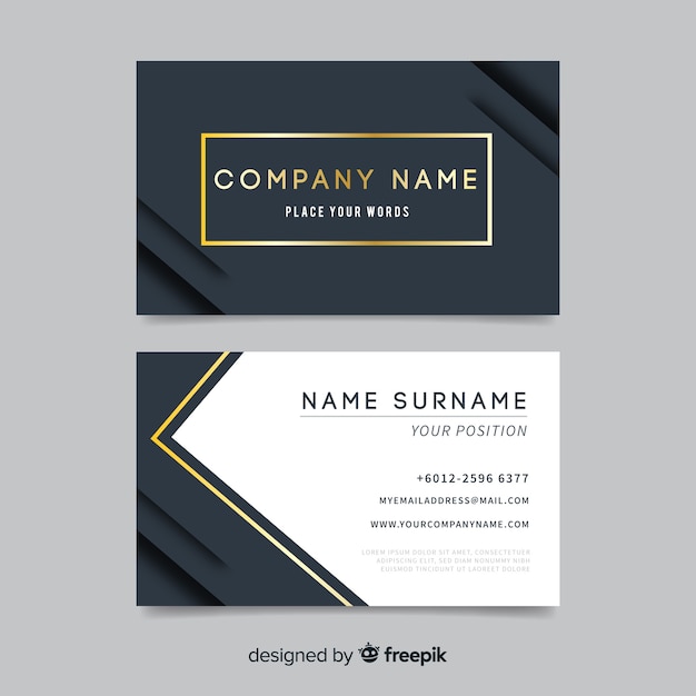 Golden line business card