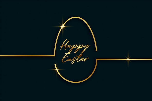 Golden line style easter day egg background