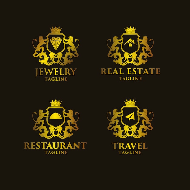 Golden logo templates collection