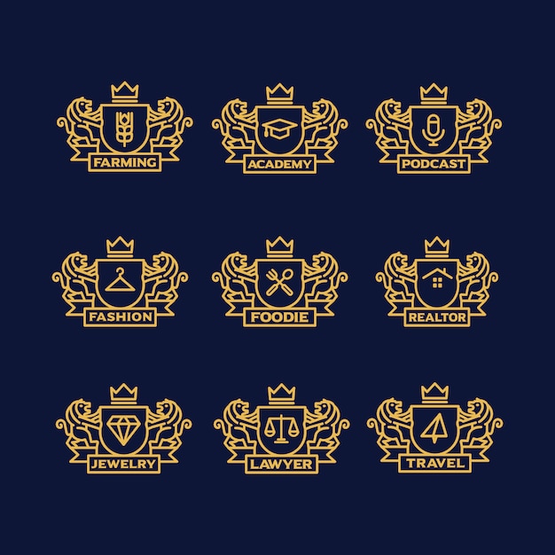 Golden logo templates collection