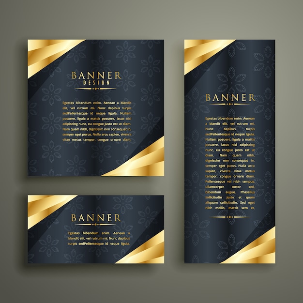 golden luxury banner design set