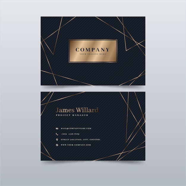 Golden luxury business card template