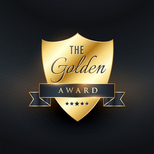 Free Vector golden luxury label with ribbon