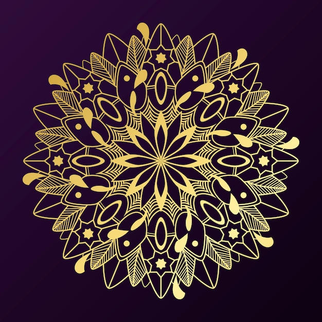 Golden mandala badge