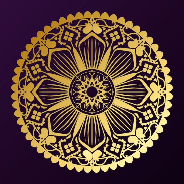 Golden mandala badge