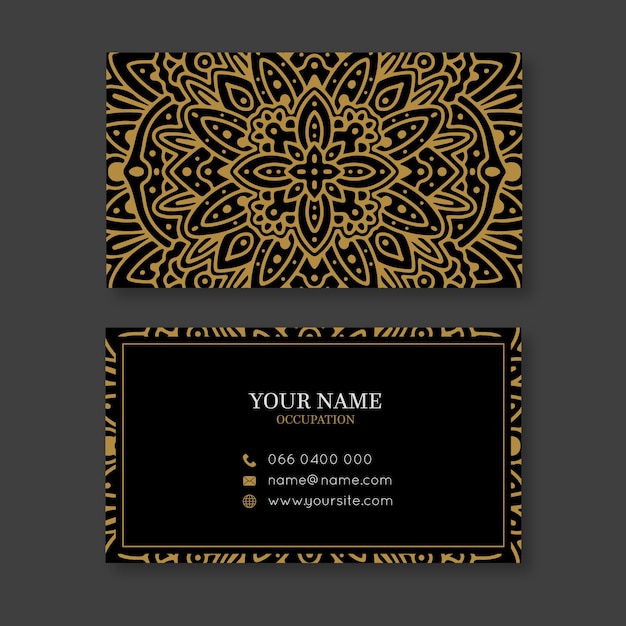 Golden mandala business card