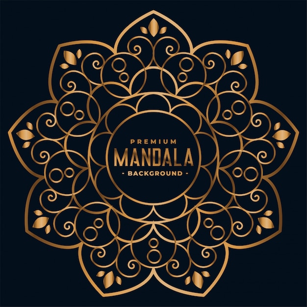 Golden mandala floral decoration