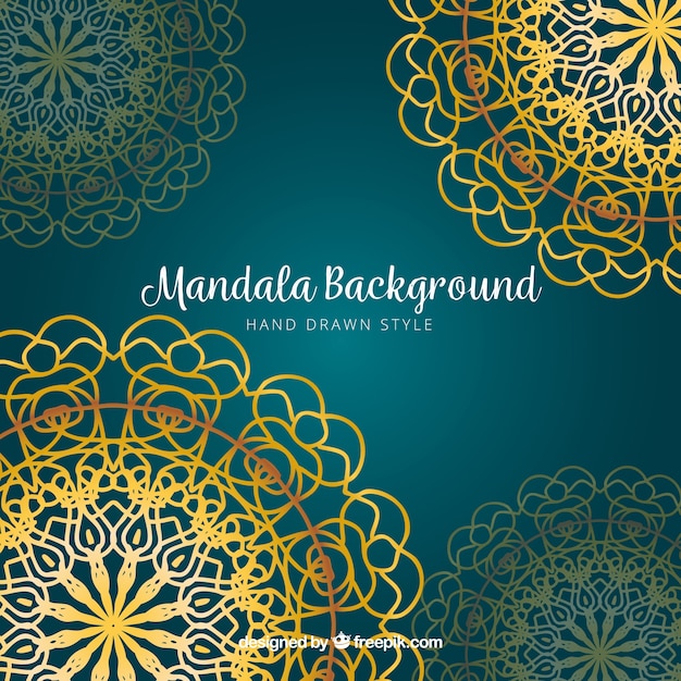 Golden mandalas background