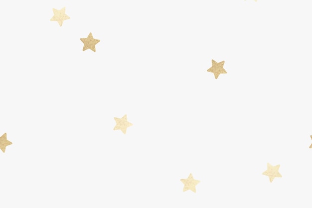 Free Vector golden metallic stars pattern on off white wallpaper