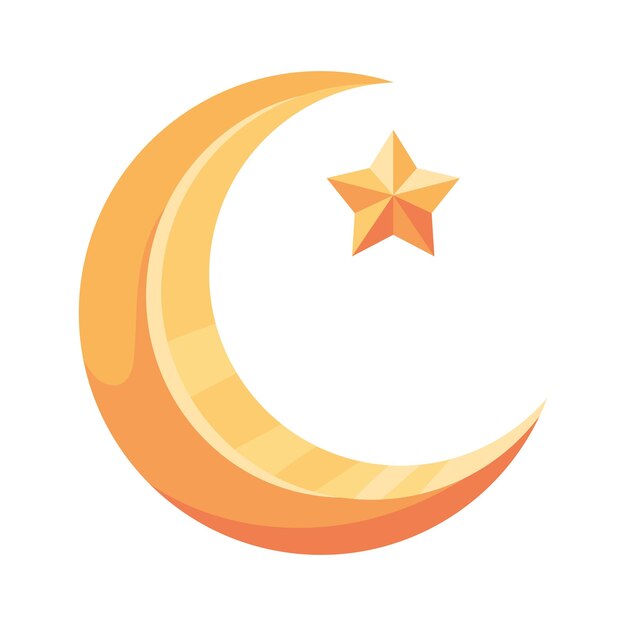 Free Vector golden moon and star icon white background