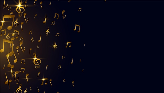 Free Vector golden music notes background design