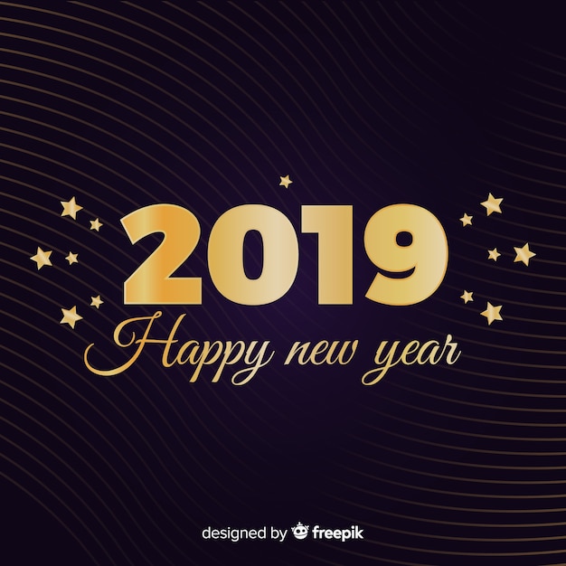 Golden new year 2019 background