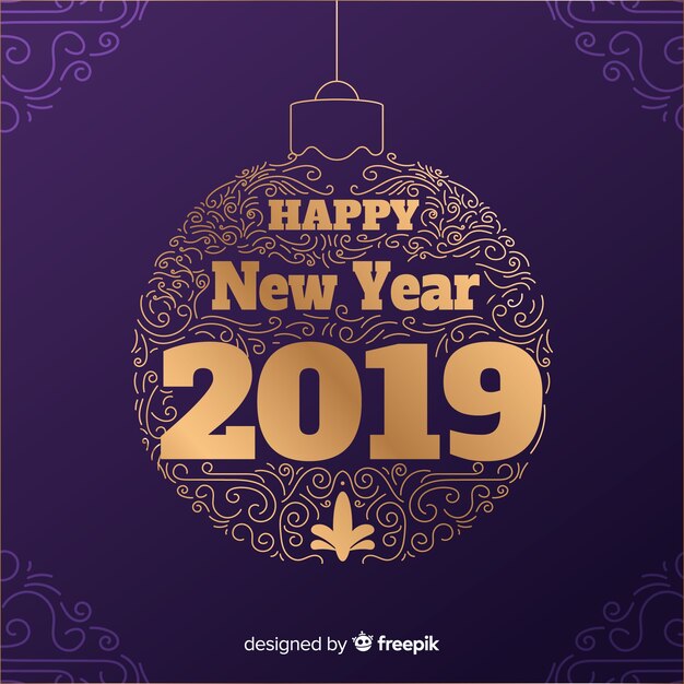 Golden new year 2019 background