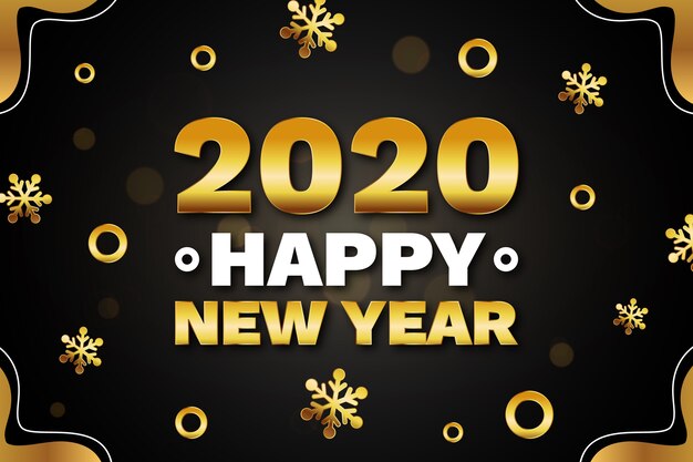 Golden new year 2020 background concept