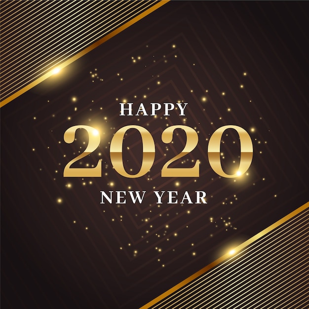 Golden new year 2020 background concept