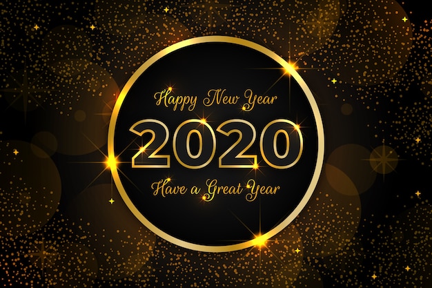 Golden new year 2020 background