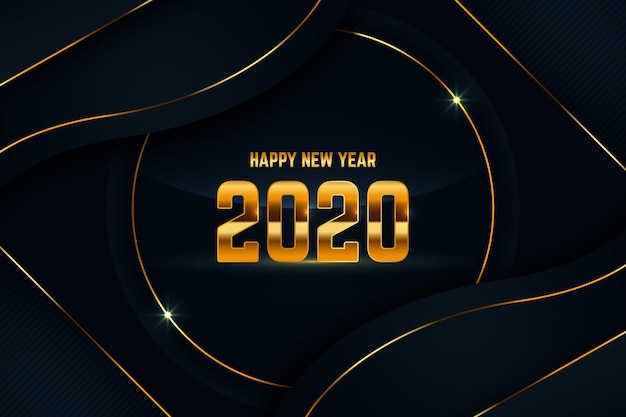 Golden new year 2020 background