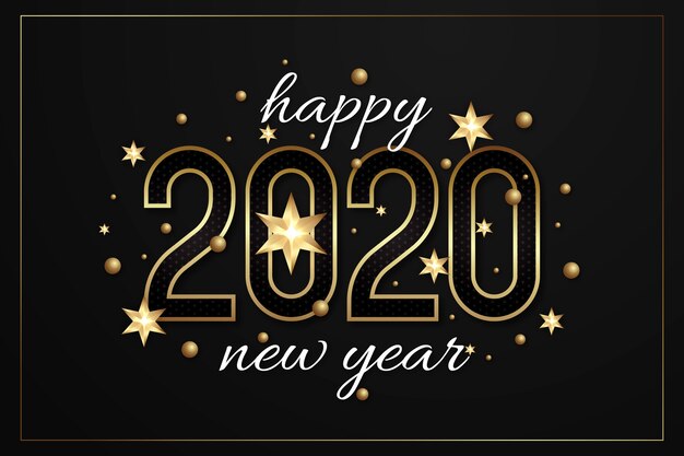 Golden new year 2020 background