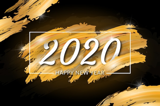 Golden new year 2020 background