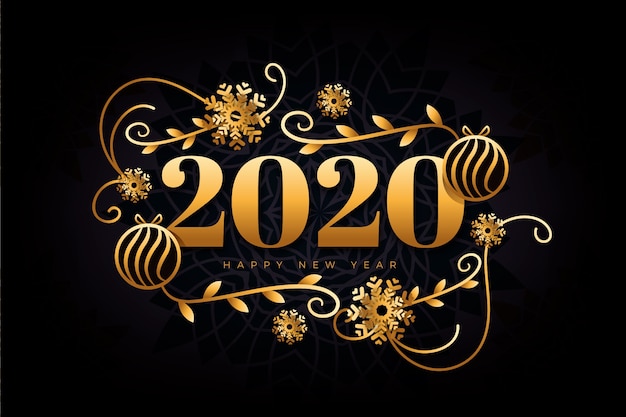 Golden new year 2020 background